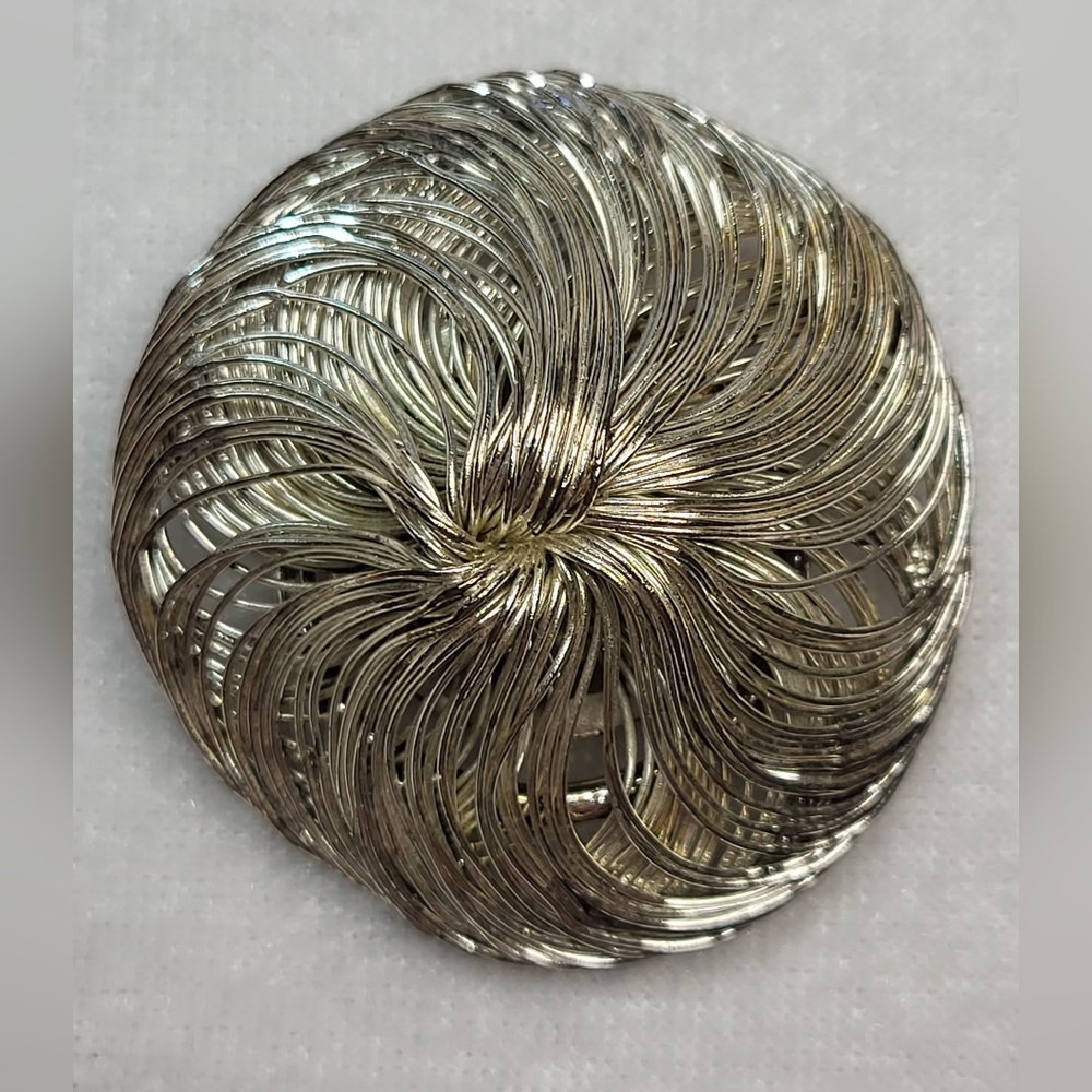 Vintage Silver-tone Wire Work Scarf Clip